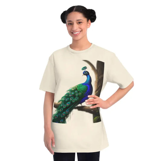 A Beautiful Peacock Organic Unisex Classic T-shirt - Natural / s