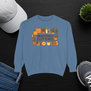 Unisex Garment-dyed Sweatshirt - Cozy Plant Lovers Style - Dipaliz - Blue Jean / s - Sweatshirts