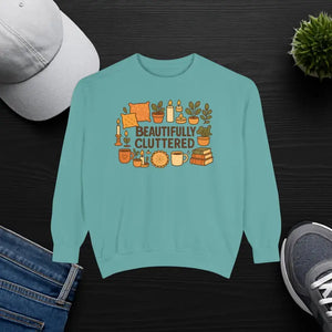 Unisex Garment-dyed Sweatshirt - Cozy Plant Lovers Style - Dipaliz - Seafoam / s - Sweatshirts