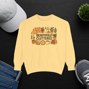 Unisex Garment-dyed Sweatshirt - Cozy Plant Lovers Style - Dipaliz - Butter / s - Sweatshirts