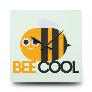 Bees Acrylic Wall Clock – Durable Square Art - Dipaliz - Clocks