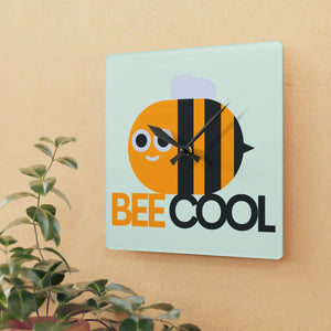 Bees Acrylic Wall Clock – Durable Square Art - Dipaliz - Clocks