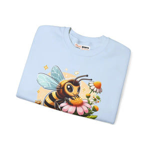 Enchanting Bee Heavy Blend Crewneck - Flower Design - Dipaliz - Sweatshirts