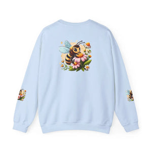 Enchanting Bee Heavy Blend Crewneck - Flower Design - Dipaliz - Sweatshirts
