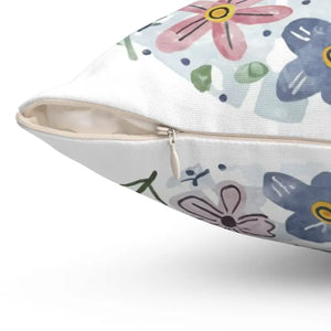 Polyester Square Pillow - Bees and Flowers Decor - Dipaliz - Throw Pillows