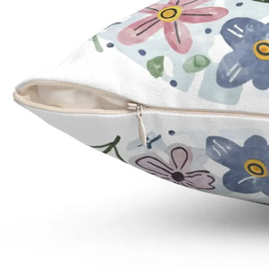 Polyester Square Pillow - Bees and Flowers Decor - Dipaliz - Throw Pillows