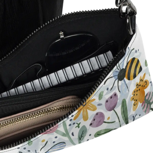 Bees Crossbody Bag Watercolor Flowers Summer Style - Dipaliz - Cross Body Bags