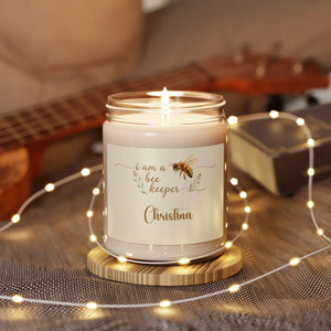 Personalized Beekeeper Soy Candle – 9oz Scented - Dipaliz - Candles