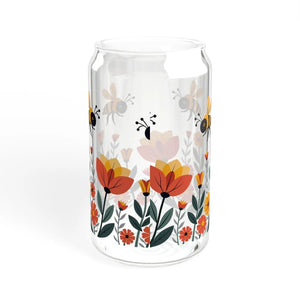 Eco-chic Flowers Sipper Glass - Bees on - Dipaliz - Tumblers