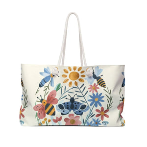 Floral Weekender Bag - Oversized Polyester Spring Bloom - Dipaliz - Luggage & Bags