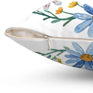 Bees and Flowers Spun Polyester Square Pillow - Dipaliz - Throw Pillows