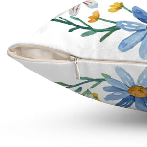 Bees and Flowers Spun Polyester Square Pillow - Dipaliz - Throw Pillows