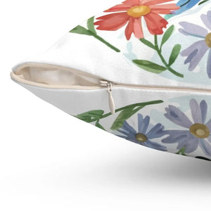 Spun Polyester Square Bees and Blooms Pillow - Dipaliz - Throw Pillows