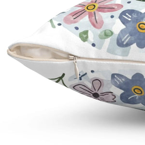 Bees and Flowers Polyester Square Pillow 18x18 - Dipaliz - Throw Pillows