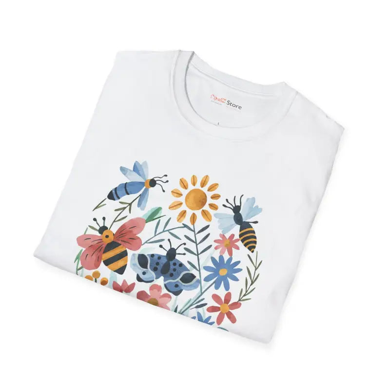 Bees and Flowers Unisex Softstyle T-shirt