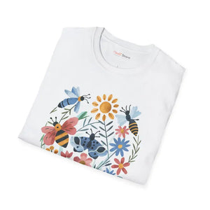 Unisex Softstyle t Shirt - Bees Flowers Cotton Comfort - Dipaliz - T-shirts