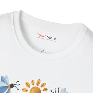 Unisex Softstyle t Shirt - Bees Flowers Cotton Comfort - Dipaliz - T-shirts