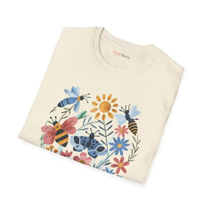 Unisex Softstyle t Shirt - Bees Flowers Cotton Comfort - Dipaliz - T-shirts