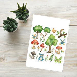 Glossy Trees Sticker Sheet - Japanese Nature Decor - Dipaliz - Decorative Stickers
