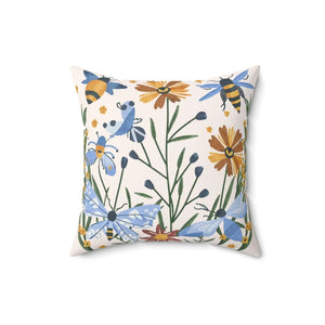 Spring Flowers Polyester Square Pillow – Spun - Dipaliz - Throw Pillows