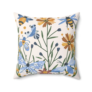 Spring Flowers Polyester Square Pillow – Spun - Dipaliz - Throw Pillows