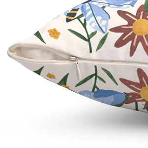 Spring Flowers Polyester Square Pillow – Spun - Dipaliz - Throw Pillows