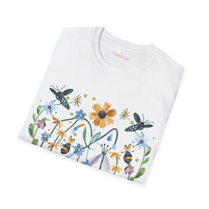 Softstyle t Shirt Bees and Spring Flowers - Dipaliz - T-shirts