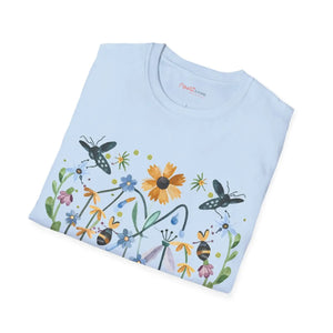 Softstyle t Shirt Bees and Spring Flowers - Dipaliz - T-shirts