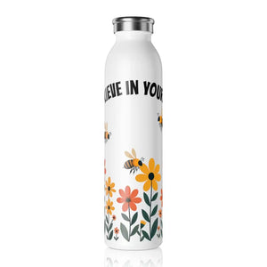 Slim Water Bottle - Believe in Yourself Womens Fashion - Dipaliz - 20oz / White - Bottles