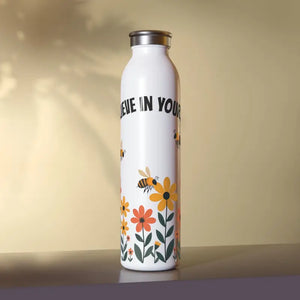 Slim Water Bottle - Believe in Yourself Womens Fashion - Dipaliz - 20oz / White - Bottles