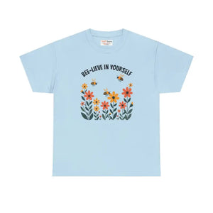 T-shirt - Unisex Heavy Cotton Tee - Believe in Yourself Statement - Dipaliz Light Blue / s