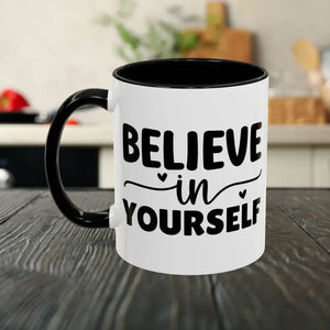 Accent Coffee Mug with Glossy Finish and Ergonomic Handle - Dipaliz - 11oz / Black - Mugs