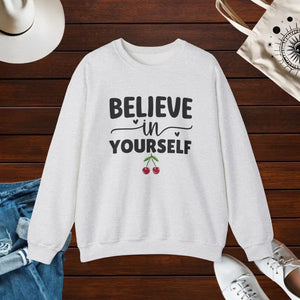 Unisex Heavy Blend Crewneck Sweatshirt Believe in Yourself - Dipaliz - Ash / s - Sweatshirts