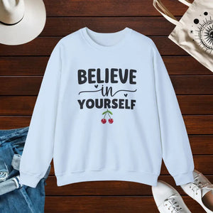 Unisex Heavy Blend Crewneck Sweatshirt Believe in Yourself - Dipaliz - Light Blue / s - Sweatshirts