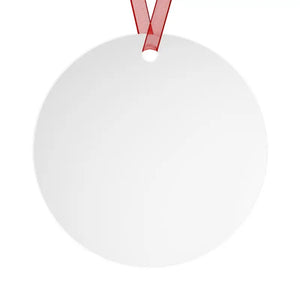 Metal Ornament White Aluminum Frosted Bell with Red Ribbon - Dipaliz - Holiday Ornaments