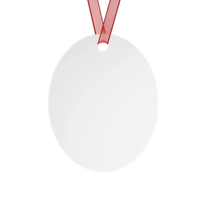 Metal Ornament White Aluminum Frosted Bell with Red Ribbon - Dipaliz - Holiday Ornaments