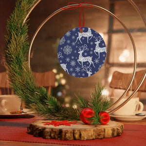 Metal Ornament White Aluminum Frosted Bell with Red Ribbon - Dipaliz - Holiday Ornaments