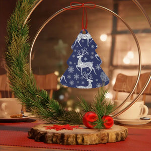 Metal Ornament White Aluminum Frosted Bell with Red Ribbon - Dipaliz - Holiday Ornaments