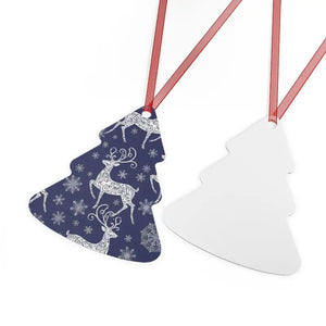 Metal Ornament White Aluminum Frosted Bell with Red Ribbon - Dipaliz - Holiday Ornaments