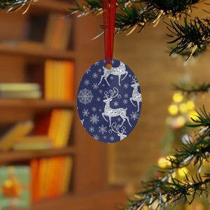 Metal Ornament White Aluminum Frosted Bell with Red Ribbon - Dipaliz - Holiday Ornaments