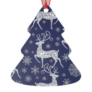 Metal Ornament White Aluminum Frosted Bell with Red Ribbon - Dipaliz - Tree / one Size - Holiday Ornaments