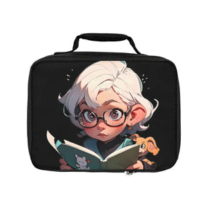 Bento Box Kid Reading with Utensils Lunch Bag - Dipaliz - one Size / Black - Bags