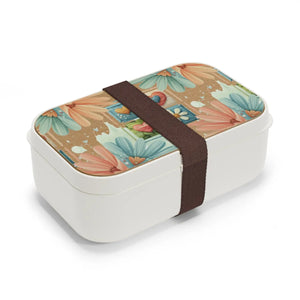 Floral Bento Lunch Box - Wood Lid Silicone Set - Dipaliz - Sets