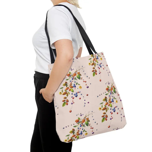 Berry Blast Tote Bag: Style with a Stunning Berries Pattern! - Large Bags