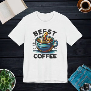 Best Coffee Cotton Tee Short Sleeves for Lovers - Dipaliz - Ash / s - T-shirts