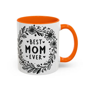 Vibrant Accent Coffee Mug - Best Mom Ever Ceramic - Dipaliz - Mugs