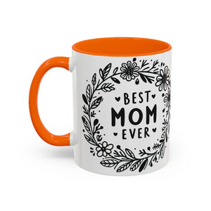 Vibrant Accent Coffee Mug - Best Mom Ever Ceramic - Dipaliz - Mugs