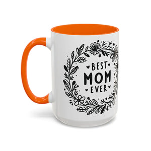 Vibrant Accent Coffee Mug - Best Mom Ever Ceramic - Dipaliz - Mugs