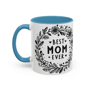 Vibrant Accent Coffee Mug - Best Mom Ever Ceramic - Dipaliz - Mugs