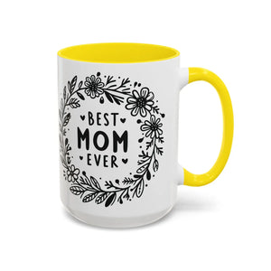 Vibrant Accent Coffee Mug - Best Mom Ever Ceramic - Dipaliz - Mugs